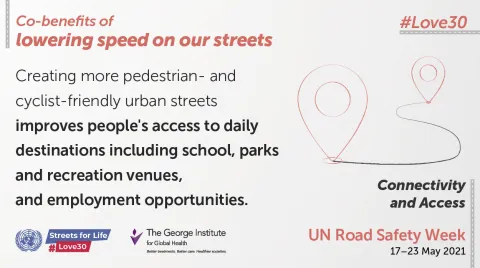 UN Global Road Safety week infographic on connectivity and access